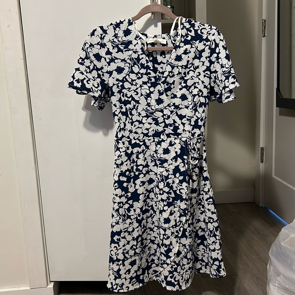 white and blue dress very cute for summer.